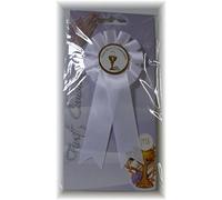 Teefas Gifts C1905v First Holy Communion Rosette. Badge,White