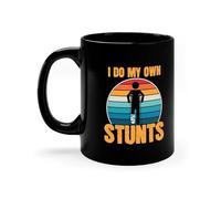 Teegarb Letter Blanket I do my own stunts retro 11oz Black Mug 11oz