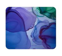 Teegarb Letter Blanket Mouse Pad Abstract Art Watercolor Fluid in Shades Blue Purple Green Modern Design for Office Creative Mousepad Mouse Mat Desk Art Decor