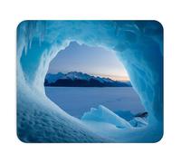 Teegarb Letter Blanket Mouse Pad Blue Ice Cave and Snowy Mountains Frozen Landscape Inspiring for Office Modern Minimalist Art Decor Mousepad Mouse Mat