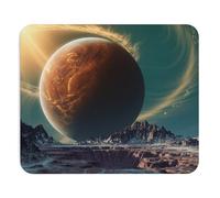 Teegarb Letter Blanket Mouse Pad Giant Planet Space Landscape Office Mat Sci-Fi Style Mousepad Decorative Futuristic Inspiring Universe Fantastic Original Gift Cosmic