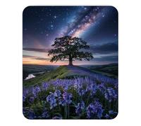 Teegarb Letter Blanket mouse pad tree under the milky way with violet flowers nature night cosmic landscape inspirational decor for desk office mousepad mouse pad