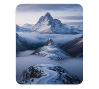Teegarb Letter Blanket Mousepad Snowy Mountains with Winding Path Among Fog Landscape Inspiring Winter Natural Decoration for Office Mouse Pad Mouse Pad Anti-Stress