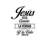 Teegarb Letter Blanket Sticker Decal Novelty Él ES El Camino, La Verdad Y La Vida Juan 14:16 Vintage Scripture Stickers for Laptop Car 2" × 2" / Transparent