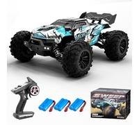 Teeggi 70km/h High Speed Remote Control Car 1:16 RC Brushless Motor Off-Road Drift 4WD 16102Pro 3 Batteries (Blue)