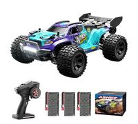 Teeggi Remote Controlled Car 40 km/h, 1/18 RC High Speed Offroad Drift Racing Car, 2.4G Carbon Brush Motor 4WD Off Road Race Buggy for Adults, 3 Batteries, 18101 (Blue)