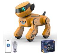 Teeggi Robot Dog Toy Remote Control, Programmable Robot for Kids Ages 3-12, Singing Dancing Interact, Smart Robot Dog Supports App Control, Light Effects (Orange)