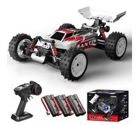 Teeggi S911 PRO 1:16 Remote Controlled Car, 70 km/h RC High Speed Drift Racing Car, 2.4GHz Brushless Motor, 4WD Off Road Race Buggy for Adults, 3 Batteries (Red)