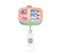 Teeglow Funny Cute Nurse Badge Reel Funny Cute Sardine Work Nurse Badge Reels Retractable ID Holder Nursing CNA Pediatric Doctor Medical Personnel Student Office Workers Accessories Gift for Women