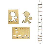 Teegxddy 1 x Gnome Accessories Gnome Accessories Christmas Footprints Christmas Gnome Accessories Wooden Christmas Gnome Accessories for Floors Window Decoration Suitable for Christmas (A)