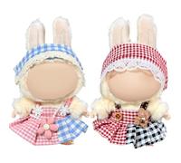 Teegxddy 2PCS 17CM Doll Clothes For Labubu Doll,Includes hair accessories and skirt, Accessories Gifts For Girls Boys