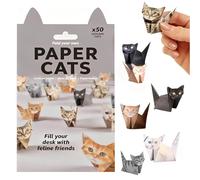 Teegxddy DIY Paper Cats Kit, 50PCS DIY Paper Cats Origami Craft Kit, Fun Craft Activity for Adults & Kids, Desk Decoration & Gift for Animal Lovers