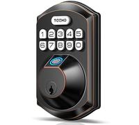 TEEHO TE002 Fingerprint Door Lock - Keyless Entry Door Lock with Keypad - Electronic Keypad Deadbolt Lock - Smart Locks for Front Door - Door Lock with Code - Easy Installation - Oil-Rubbed Bronze