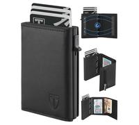 TEEHON Wallet - Magnetic Slim Wallet with Coin Compartment & RFID Protection & ID Window - Mini Wallet Wallet Card Case for Cards - Credit Card Case Men's Small Card Holder Black, black, 10 x 6.6 x 2