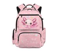 teeinprint Axolotl Backpack for Kids 6-8 8-10 Girls School Backpack Math Formula Large Capacity School Bag Kids 17 Inch Bookbag for Travel Hiking Camping