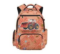 teeinprint Bulldozer School Backpack for Boys 8-12 12-14 Lightweight 17 Inch Bookbag for Kids Teens Schoolbag for Elementary Middle School Daypack Sport Back Pack