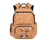 teeinprint Highland Cow School Backpack for Girls 10-12 Math Formula Kids Backpacks Elementary School Bag Large Capacity Girls Bookbag Back to School Supplies