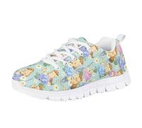 teeinprint Otter Shoes for Kids Girls 12 Cute Lace-up Walking Sneakers Flower Slip on Tennis Shoes Lightweight Breathable Running Shoe