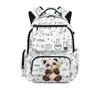 teeinprint Panda Backpack for Girls 10-12 Math Formula School Backpack Cute Kids Book Bag Large Capacity Girls Bookbag 17 Inch Daypack Shoulder Bags