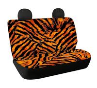 teeinprint Tiger Stripes Car Seat Covers 2 Pack Automotive Back Seat Covers Easy to Install Bench Cushion Cover and Backrest Cover Set Removable Auto Interior Accessories