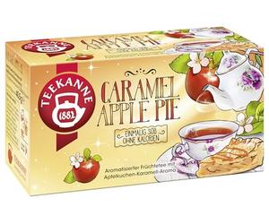 Teekanne Caramel Apple Pie Fruit Infusion Tea - Sweet Dessert Blend with Apple, Caramel & Hibiscus - 18 Tea Bags