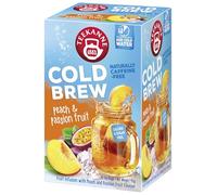 Teekanne Peach & Passion Fruit Cold Brew Ice Tea Infusion Cool Sensations All Natural Real Fruit with Apple, Rosehip, Hibiscus