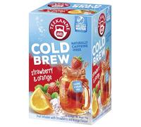 Teekanne Strawberry & Orange Cold Brew Tea Infusion Ice Cool All Natural Real Fruit with Herbals Hibiscus Rosehip Apple