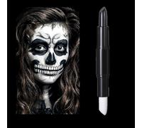 Teekerwang Halloween Clown Black White Face Body Paint Stick Set, Eye Black for Sports, Skeleton Vampire Skull Cosplay Special Effects Costume SFX Halloween Makeup Kit. (01, Color)