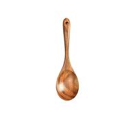 TEEKU 10.2 Inch Large Wooden Spoon For Cooking Mixing Serving Spoons Big Non Stick Wood Spatula Long Handle Stirring Rice Cooker (Khaki, One Size)