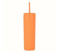 TEEKU 16oz Tumbler with Lid and Plastic Water Coffee Cup Bottle Slim Double Wall Reusable Cups Travel Mug 450ML Women (A, A)