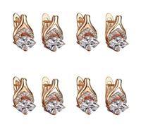 TEEKU Double Hoop Earrings Crystal Pendant Silver Women | Double Hoop Earrings Crystal Pendant Women - Silver Tone, Day to Night
