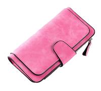 TEEKU Fashion Women Wallet Leather Clutch Card Holder Purse Lady Long Handbag Multi Buckle Woman Cards Tech (C, One Size)