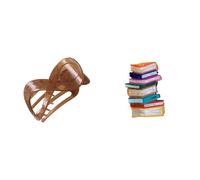 TEEKU Flat Hair Clips For Women Thick Thin French Billed Strong Hold Barrettes Baby (1*Brown+1*Orange, 1*One Size+1*One Size)