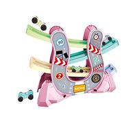 TEEKU Hot Children's Assembled Gliding Rail Car Parking Lot Model Combination Toy Set Stem for Toddlers 2-4 Years (Pink, One Size)