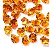 TeeLiy 150 PCS Acrylic Amber Crushed Ice Rock Crystals Treasure Gem Plastic Fake Ice for Vase Fillers Decoration, Table Scatters, Event, Wedding, Arts & Crafts, Home Birthday Decoration