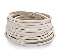 TeeLiy 3MM Flat Genuine Leather Cord - Natural Leather Lacing - Strip Cord Braiding String for Jewelry Making Shoe Lace Braided Bracelets Necklaces Handbags Knife Sheaths White (5Yards)
