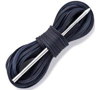TeeLiy Leather Boat Shoe Lacing Kit, 42" Leather Shoelace for Handsew Shoes, Navy Blue, 2.5-2.8mm (width) x 41-47 inches (length)