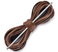TeeLiy Leather Shoe Lacing Kit, 72" Leather Shoelaces for Boot Boat Shoes, Bark, 72"