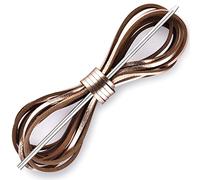 TeeLiy Leather Shoe Lacing Kit, 72" Leather Shoelaces for Boot Boat Shoes, Copper Foil, 72 Inch