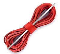 TeeLiy Leather Shoe Lacing Kit, 72" Leather Shoelaces for Boot Boat Shoes, Red, 72"