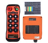 TEELODANE Q800 Industrial Wireless Crane Remote Control Kit 8 Buttons 12V 24V Electric Lift Overhead Tower Bridge Transmitter Receiver with Emergency Off