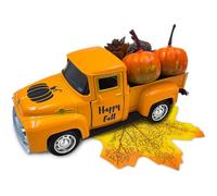 Teeloray Pumpkin Truck Decor, Vintage Autumn Metal Truck with Artificial Pumpkins Maple Leaf for Home, Kitchen Pumpkin Sign, Autumn Decoration for Table Centrepieces, Serving Board, Living Room