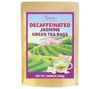 TeeLux Jasmine Green Tea Bags 100 Count, Vegan, Scented Decaffeinated, Unsweetened, Natural Jasmine Aroma