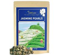 TeeLux Jasmine Pearls Green Tea, Handrolled Green Tea Loose Leaf with Delightful Aroma, Natural Jasmine Dragon Pearl Tea, 114g/4oz