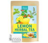 TeeLux Lemon Herbal Tea Bags 100 Count, Vegan, Lemon, Rosehips, Stevia, Licorice, Tangy & Refreshing, Caffeine Free Herbal Tea, Biodegradable Tea Bags