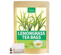 TeeLux Lemongrass Tea Bags 100 Count, Vegan, Pure Natural Lemon Grass, Caffeine Free Herbal Tea