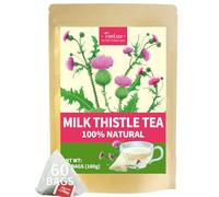 TeeLux Milk Thistle Tea Bags 60 Count, Pure Natural Milk Thistle Seed, Caffeine Free Herbal Tea, Biodegradable Tea Bags