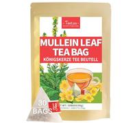 TeeLux Mullein Leaf Tea Bags 30 ct, Vegan, Wellness, 3g/Bag, Caffeine Free | Pure Mullein Leaves Herbal Tea, Smooth Taste, Good for Overall Health, Corn Fiber Pyramid Teabags, Gluten Free, Sugar Free