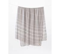 Teema Large Turkish Beach Towel - 100% Turkish Cotton - Sand Free - Fast Drying - Versatile and Multi-Use - The Simple (Stone)