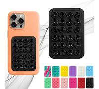 TEEMENT Suction Phone Case Mount, Sillicon Adhesive Phone Accessory for iPhone and Android, Hands-Free Fidget Toy Mirror Shower Phone Holder, Tiktok Videos and Selfies (Black)